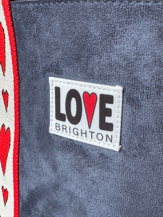 Brighton Navy Tote with Red and White Heart Straps - Picture 6 of 8